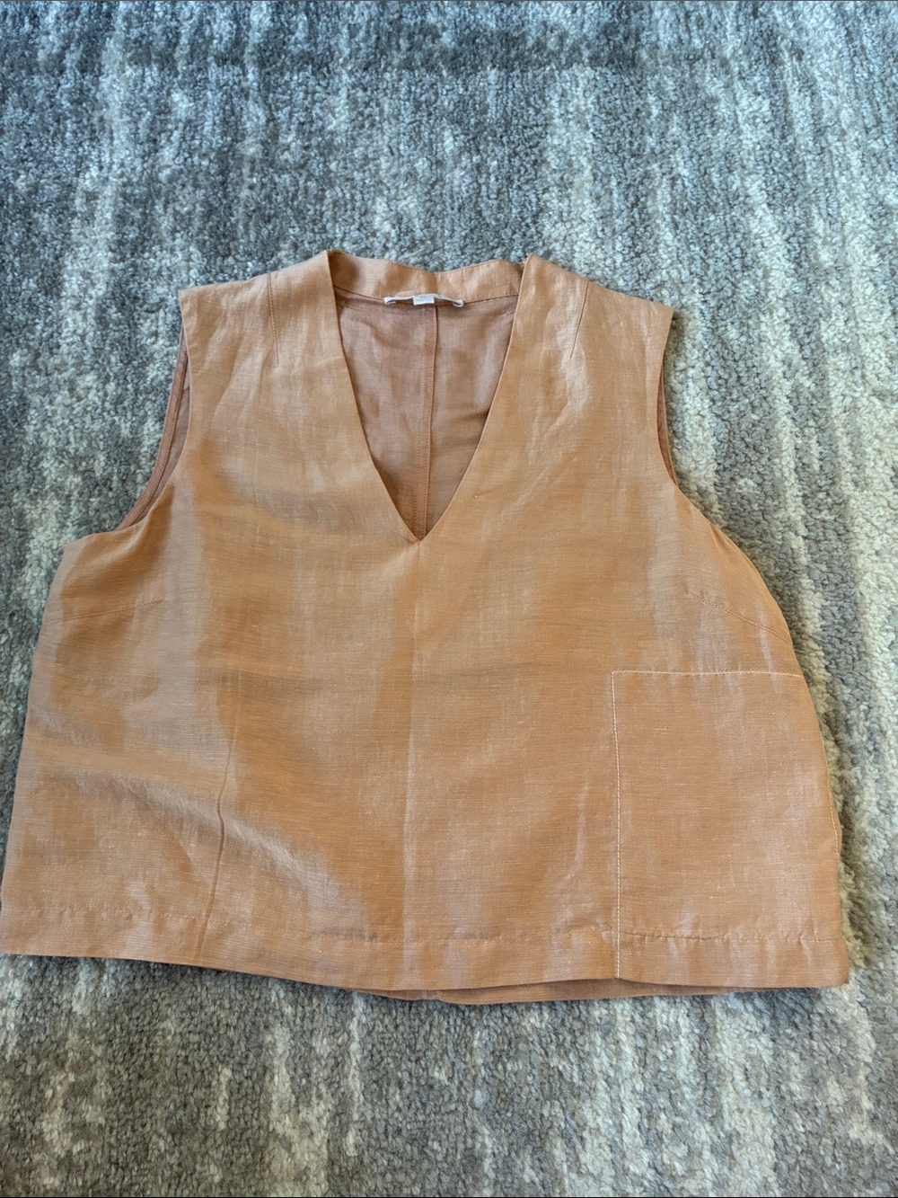Lunya Linen/Silk Top. Nude Color. XS